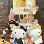 New Cartoon Genuine Sanrio Hello Kitty Leisurely Bracelet Keychain Schoolbag Pendant Beaded Bag Charm