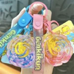 Rose Shaped Oil Key Chain Pendant Genkikyun Liquid Floating Iridescent Rose Bag Charm