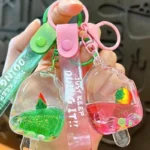 Creative Summer Oil-Infused Fruit Ice Cream Keychain Floating Fruit Popsicle Acrylic Bag Charm