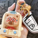 3D Animal Puzzle Gameplay ABS Small Toy Keychain Cartoon Sliding Maze Bag Pendant