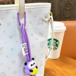 Cartoon Panda Hand Strap Key Chain Cute Couple Schoolbag Backpack Key Pendant