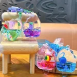 Creative Summer Oil-Infused Fruit Ice Cream Keychain Floating Fruit Popsicle Acrylic Bag Charm
