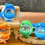Cute Quicksand Marine Animal Acrylic Whale Keychain Liquid Sand Ocean Dolphin Bag Charm