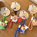 Creative Cartoon Capybara Sports Hand Rope Buckle Cute Bag Pendant Car Keychain
