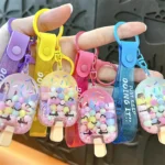 Creative New Cream Candy Bean Ice Cream Keychain Cute Floating Beads Popsicle Bag Pendant