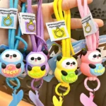 Cartoon Panda Hand Strap Key Chain Cute Couple Schoolbag Backpack Key Pendant