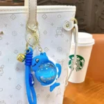 Cute Quicksand Marine Animal Acrylic Whale Keychain Liquid Sand Ocean Dolphin Bag Charm