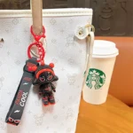 Trendy Fashion Doll Keychain Cool Street Style Bag Charm With Fashion Wrist Strap