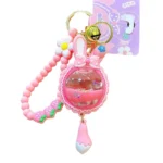 Customized Cute Quicksand Oil Floating Acrylic Rabbit Keychain