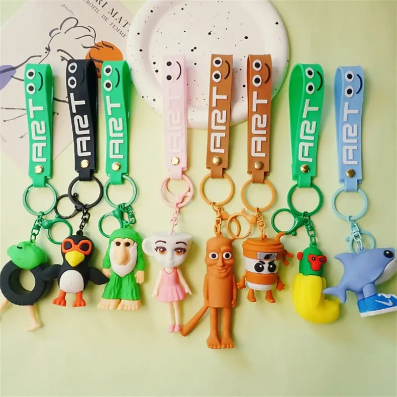 Tung Tung Sahur Bombardino Crocodildo Tralalero Tralala PVC Keychain Soft Cartoon Bag Pendant