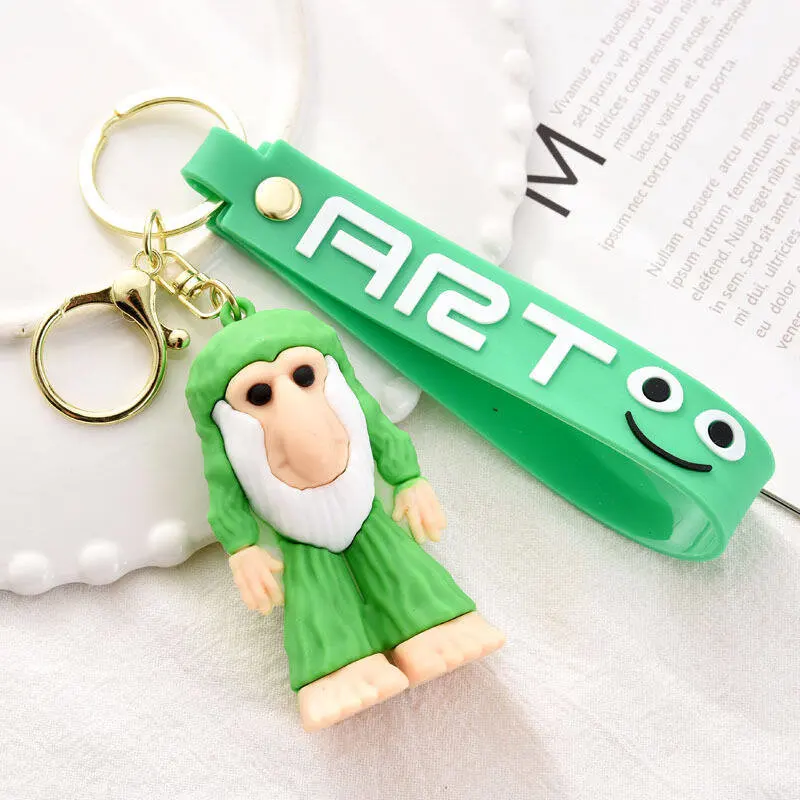 Funny meme character PVC keychain multiple styles display
