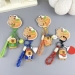 Creative Cartoon Capybara Sports Hand Rope Buckle Cute Bag Pendant Car Keychain
