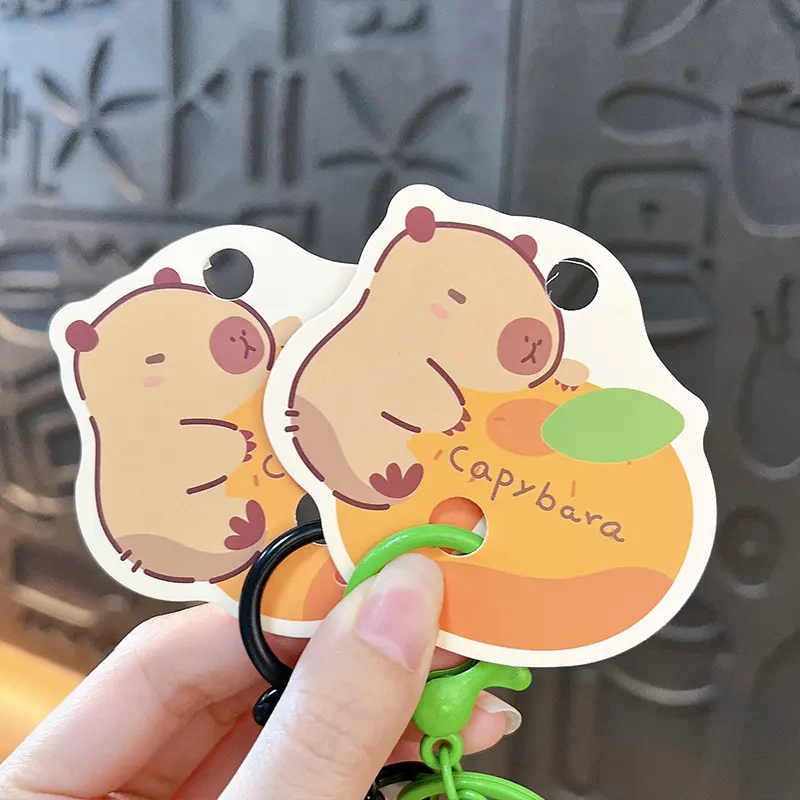 Creative Cartoon Capybara Sports Hand Rope Buckle Cute Bag Pendant Car Keychain