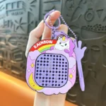 Purple Unicorn Magnetic Steel Bead Drawing Board Keychain, Mini Stress Relief Fidget Toy Bag Charm