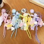 Macaron Double-Sided Unicorn Bag Charm Keychain Cute Girly Lace Bow Bag Pendant