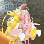 Macaron Double-Sided Unicorn Bag Charm Keychain Cute Girly Lace Bow Bag Pendant