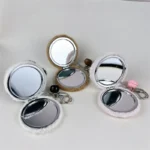 Plush Hello Kitty Mirror Bag Charm Keychain Cute Kawaii Plush Pendant With Hidden Double Sided Makeup Mirror