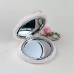 Kawaii Plush Character Mirror Bag Charm Keychain Cute Cartoon Plush Pendant With Hidden Makeup Mirror