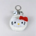 Kawaii Plush Character Mirror Bag Charm Keychain Cute Cartoon Plush Pendant With Hidden Makeup Mirror