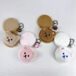 Plush Bear Mirror Bag Charm Keychain Cute Kawaii Teddy Bear Plush Pendant With Hidden Double Sided Makeup Mirror