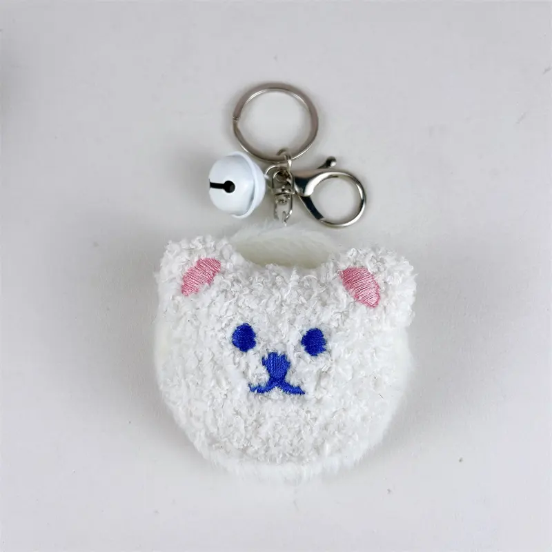 Plush Bear Mirror Bag Charm Keychain Cute Kawaii Teddy Bear Plush Pendant With Hidden Double Sided Makeup Mirror