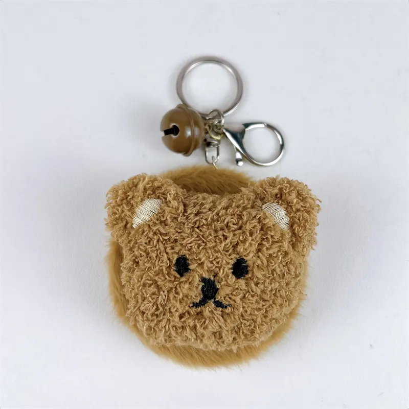 Plush Bear Mirror Bag Charm Keychain Cute Kawaii Teddy Bear Plush Pendant With Hidden Double Sided Makeup Mirror
