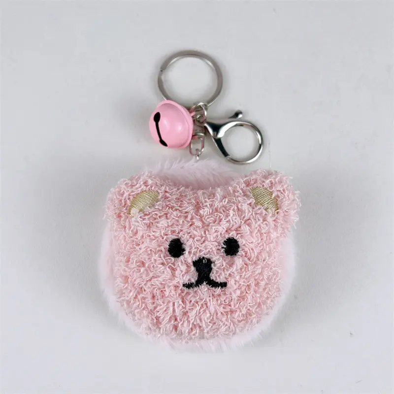 Plush Bear Mirror Bag Charm Keychain Cute Kawaii Teddy Bear Plush Pendant With Hidden Double Sided Makeup Mirror