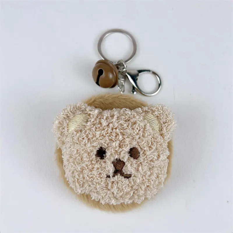 Plush Bear Mirror Bag Charm Keychain Cute Kawaii Teddy Bear Plush Pendant With Hidden Double Sided Makeup Mirror