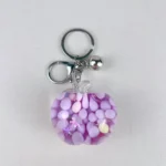 kawaii green apple oil filled keychain colorful foam beads bag charm wholesale
