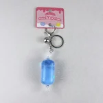 Cute blue glitter liquid filled bear quicksand keychain kawaii bag accessory pendant