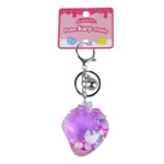 Hello Kitty Strawberry Quicksand Keychain Wholesale, Kawaii Oil-In-Water Glitter Fidget Bag & Car Key Charm