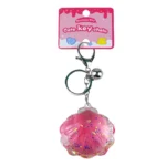 Cute Oil-In-Water Shell Keychain With Mirror, Kawaii Ocean Glitter Quicksand Bag Charm, Portable Makeup Mirror Gift For Girls