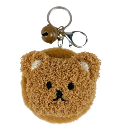 Plush Bear Mirror Bag Charm Keychain Cute Kawaii Teddy Bear Plush Pendant With Hidden Double Sided Makeup Mirror