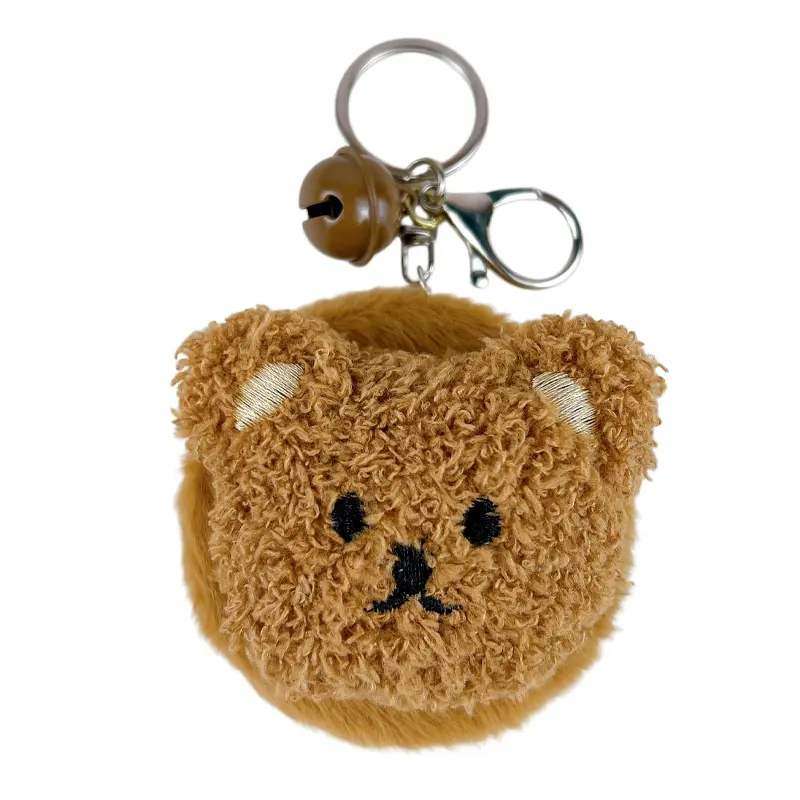 白 (1) Plush Bear Mirror Bag Charm Keychain Cute Kawaii Teddy Bear Plush Pendant With Hidden Double Sided Makeup Mirror