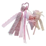 Creative Fresh And Elegant Lace Ribbon Bowknot Heart Keychain, Exquisite And Sweet, A Bag Accessory With A Girlish Charm