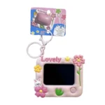Lovely Rabbit Drawing Board Key Chain Pendant