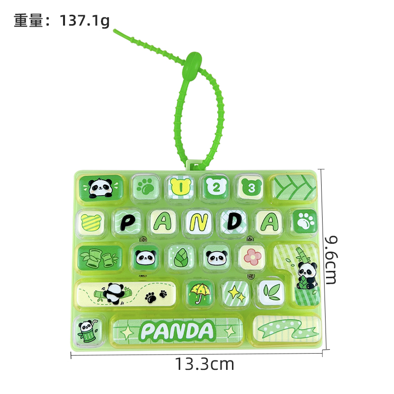 panda fidget keyboard keychain cute mini press stress relief toy bag charm