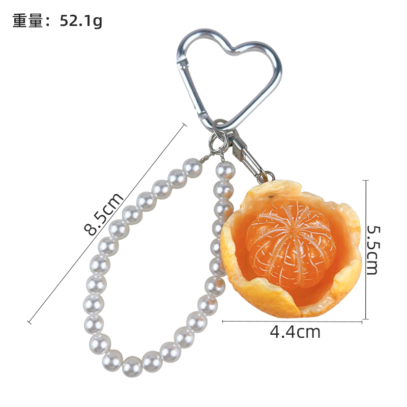 Simulation Peeled Orange Resin Keychain Cute Fruit Bag Charm Pendant