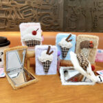 Plush Ice Cream Cone Mirror Keychain Kawaii Portable Makeup Mirror Phone Charm Cute Fluffy Bag Pendant