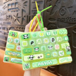 panda fidget keyboard keychain cute mini press stress relief toy bag charm