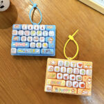 Puppy Drawing Keyboard Keychain Cute Cartoon ABS Bag Charm Pendant for Teens