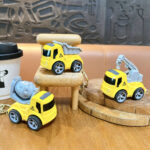 Mini Yellow Engineering Truck Keychain Cute Dump Excavator Vehicle Bag Charm for Kids