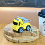Mini Yellow Engineering Truck Keychain Cute Dump Excavator Vehicle Bag Charm for Kids