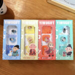 Cartoon Liquid Oil Drop Floating Ornament Keychain Acrylic Quicksand Character Desktop Decoration