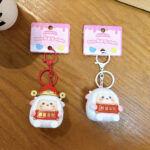 lucky sheep wish you wealth keychain cute ABS stress relief bag charm pendant