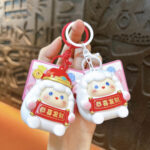 lucky sheep wish you wealth keychain cute ABS stress relief bag charm pendant