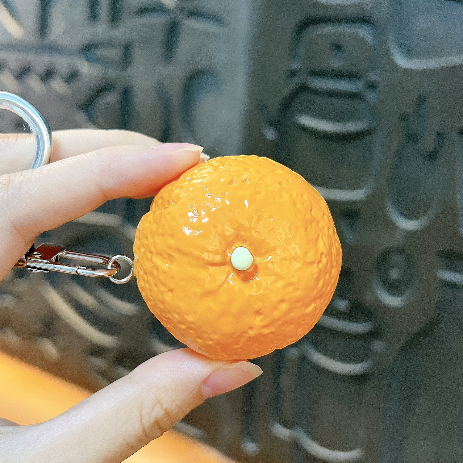 Simulation Peeled Orange Resin Keychain Cute Fruit Bag Charm Pendant