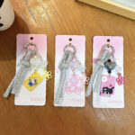 Thick Rope Heart Bear Bag Charm Keychain Cute Aesthetic Acrylic Bear Flower Phone Charm"