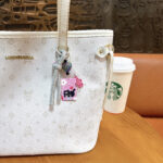 Thick Rope Heart Bear Bag Charm Keychain Cute Aesthetic Acrylic Bear Flower Phone Charm"