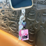 Thick Rope Heart Bear Bag Charm Keychain Cute Aesthetic Acrylic Bear Flower Phone Charm"